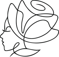 Beauty woman line art luxury creative flower beauty skin care minimalist logo design