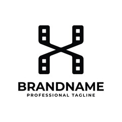 Letter X Film Logo, Perfect for Movie or Cinema Production Studios