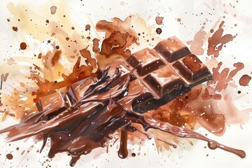 Fototapeta premium A piece of chocolate sitting on a table
