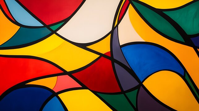 Abstract lines and curves in bold, primary colors intersecting to create a modern, energetic feel.