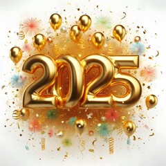 2025 gold for happy new year and holiday