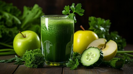 Healthy vegetable and fruit juices Created with Generative AI technology.