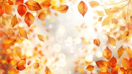 Autumn leaves pattern background top view