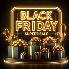 Black Friday Golden design for advertising, banners, leaflets and flyers.