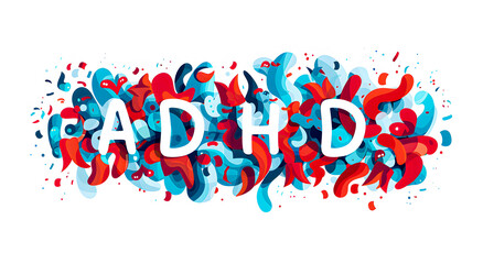 Obraz premium Vector illustration of ADHD isolated on white background. Psychology concept.