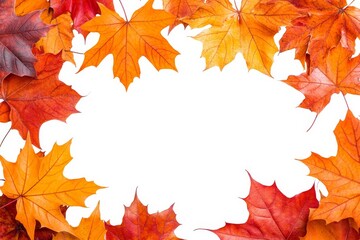Fototapeta premium Autumn Leaves Frame - A Blank Canvas for Fall Inspiration