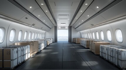 Obraz premium Cargo Plane Interior.