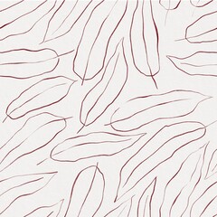 Seamless leaves background. Fabric floral pattern. Leaf drawing in pastel colors. Hand painted floral ornament