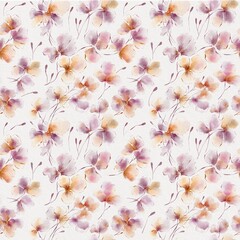Seamless floral pattern. Floral background with pink hand drawn flowers. Fabric design. 