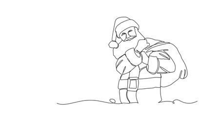 Santa Claus Christmas Mascot in line art