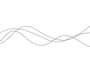 Line art abstract vector illustration. Wavy lines.