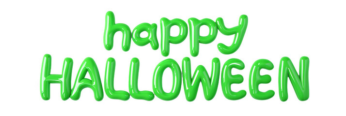 Fototapeta premium A happy Halloween sign with in a cartoon style isolated on white or transparent background, png clipart, design element. Easy to place object on any other background.