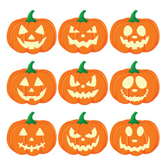 Halloween Pumpkin Lantern Vector Illustration