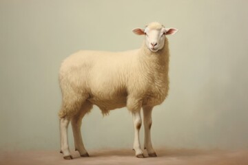 Obraz premium A close up on pale a sheep livestock animal mammal.