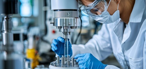 High-tech machine testing the tensile strength of a material, stress testing, product endurance validation