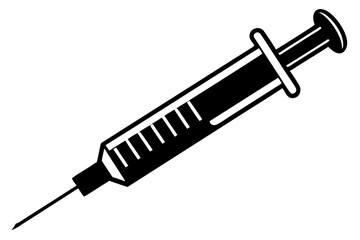 Syringe injection icon vector, medical syringe silhouette, Symbol, vector, illustration

