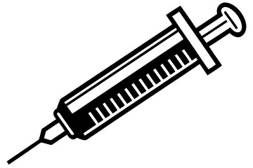 Syringe injection icon vector, medical syringe silhouette, Symbol, vector, illustration

