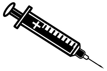 Syringe injection icon vector, medical syringe silhouette, Symbol, vector, illustration

