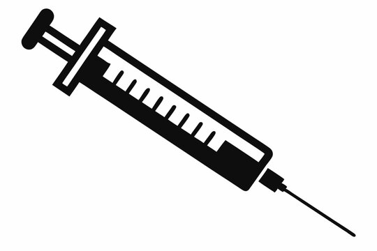 Syringe injection icon vector, medical syringe silhouette, Symbol, vector, illustration

