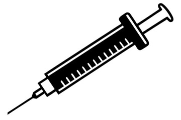 Syringe injection icon vector, medical syringe silhouette, Symbol, vector, illustration

