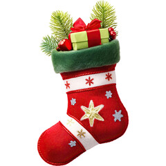 Christmas red sock with Christmas gift cute felt