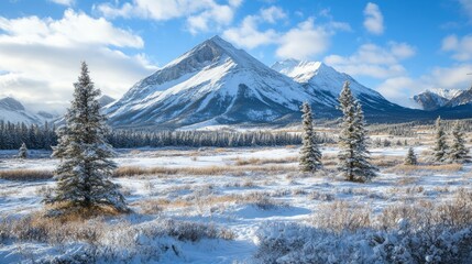 winter snow mountain scenery wallpaper