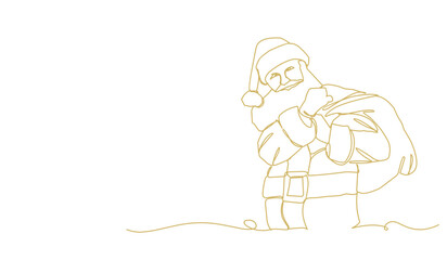 Santa Claus Christmas Mascot in line art