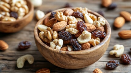 Obraz premium Raisin grain in bowl closeup view