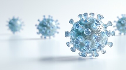 Close-up of a virus model illustrating its structure and features, perfect for health and science-related content.