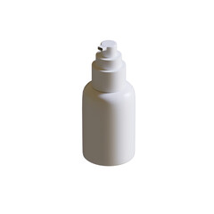 Realistic 3D render Cosmetic bottle with pump transparent background