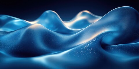 Obraz premium Abstract waves in blue, showcasing fluid textures.