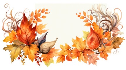 Foliage copy space. Frame background. Autumn leaves. Invitation and greeting cards