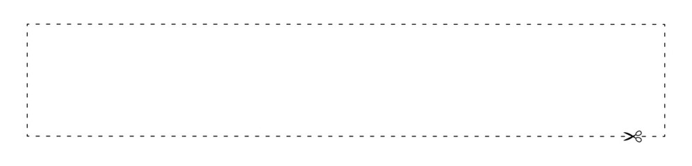 scissors on dashed line rectangle shape, dash line and scissors, dash outline and scissors