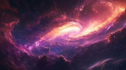 Obraz premium aweinspiring view of a distant planet from space swirling gas giants colorful nebulae and glittering star fields rich deep colors and ethereal glow hyperdetailed cosmic landscape