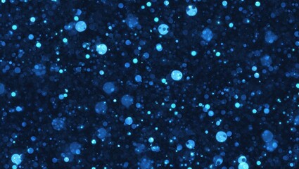 Naklejka premium A deep, dark blue-toned image filled with glowing, sparkling dots creating a dazzling and mesmerizing effect.