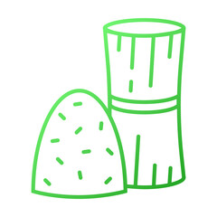 Hay Bale Icon Gradient Outline Style