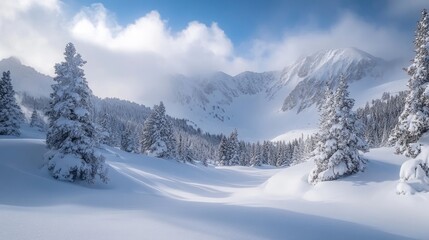 winter snow mountain scenery wallpaper
