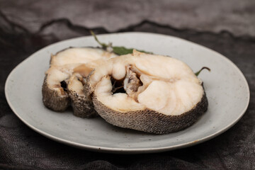 boiled fresh fish in dish