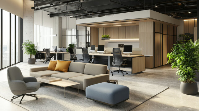 A hybrid work environment where employees enjoy flexible workspaces and remote options