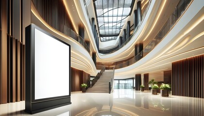 Fototapeta premium blank billboard in lobby