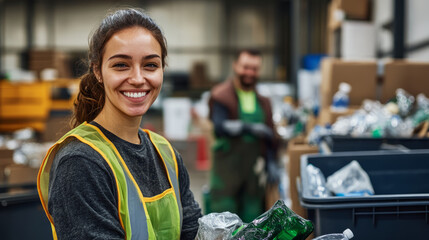 A professional team participating in a recycling program as part of their corporate responsibility
