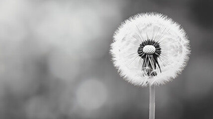 a dandelion is blowing in the wind.