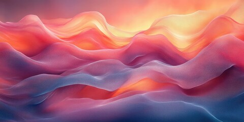 Obraz premium Abstract waves of color resembling a serene landscape.