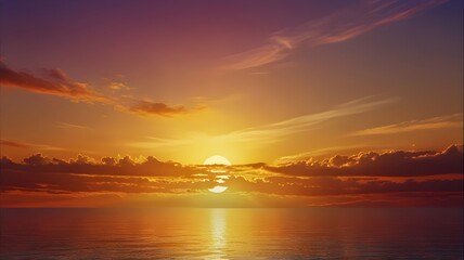 Obraz premium Vintage sunset with orange-pink clouds