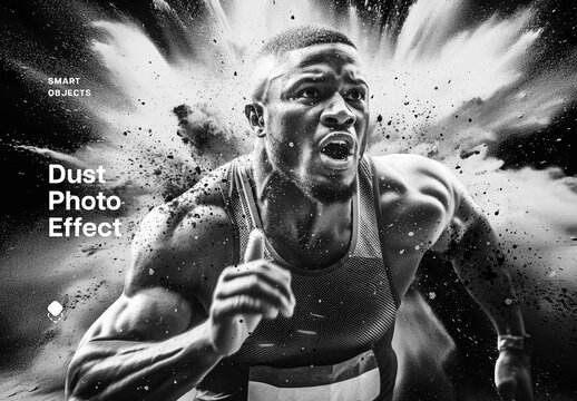 Dusty Explosion Photo Effect Mockup With Generative AI