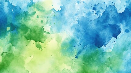 Abstract watercolor splashes in shades of blue and green, creating a refreshing and vibrant background.