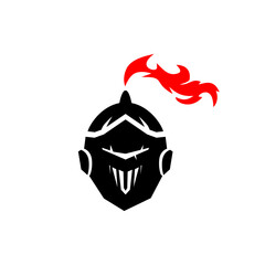 Spartan Soldier. Spartan helmet logo, Spartan shield and helmet vector illustration, Spartan Greek gladiator armor flat vector icon. Warrior shield logo.