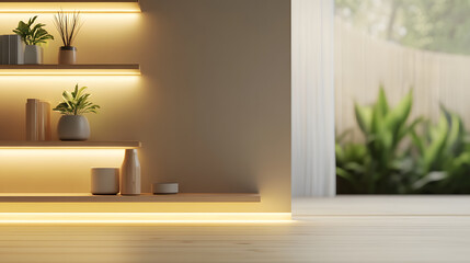 a modern minimalist interior design of a cozy living room