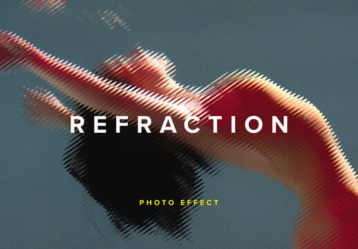Refraction Glass Photo Effect Mockup
