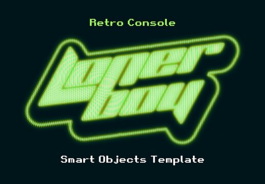 Retro Console Text Effect Mockup